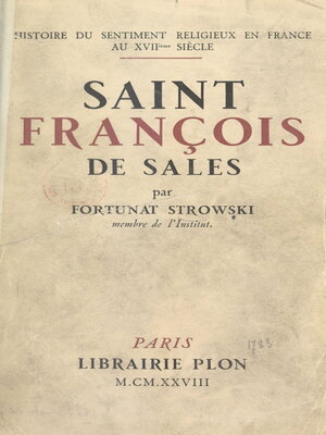 cover image of Saint François de Sales